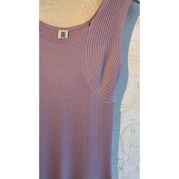 By Malene Birger Lilo Ribbed Knit Maxi Dress Lilac Size 6 Stretch Luxury - Picture 6 of 11